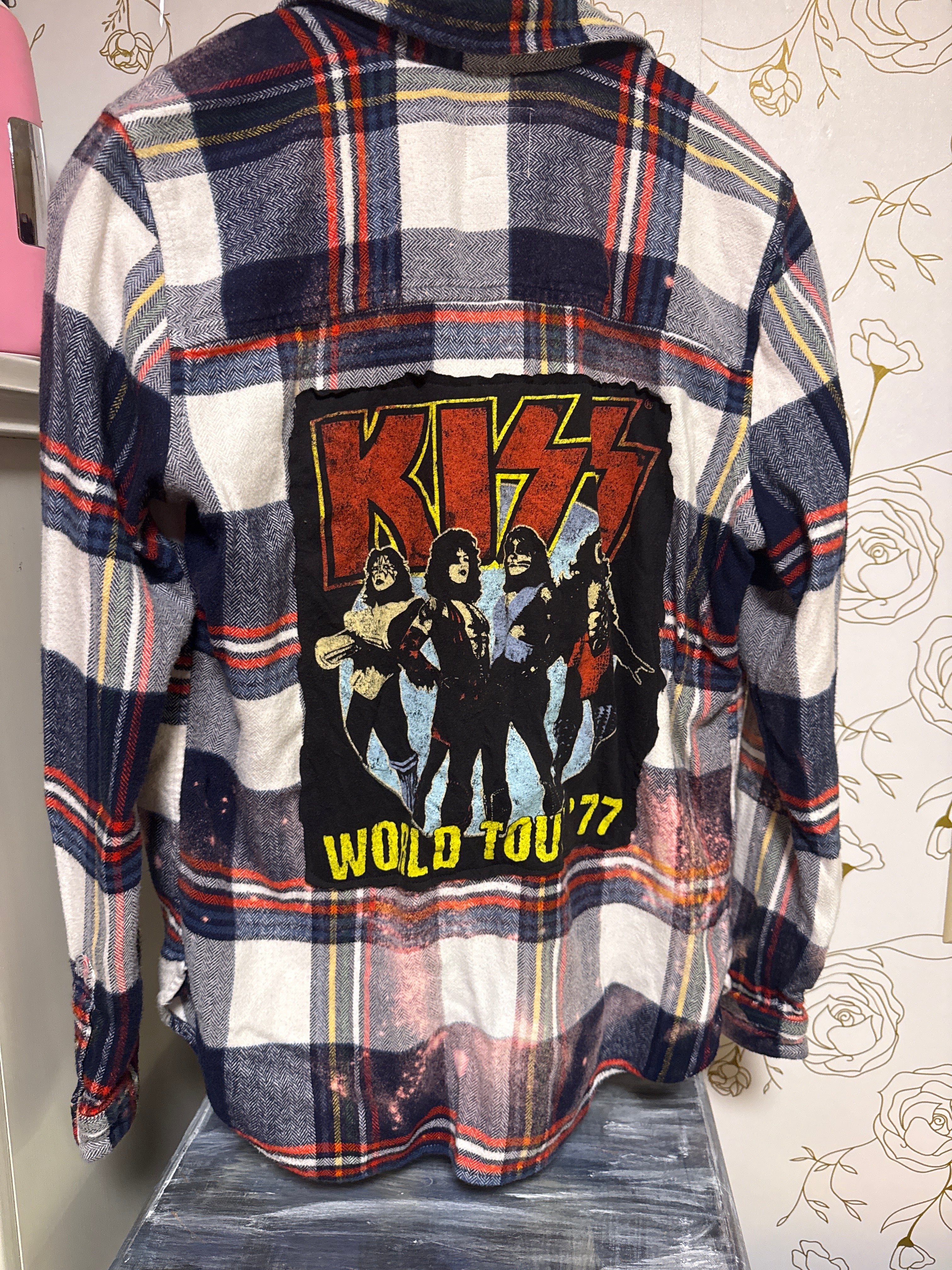 Upcycled Kiss flannel