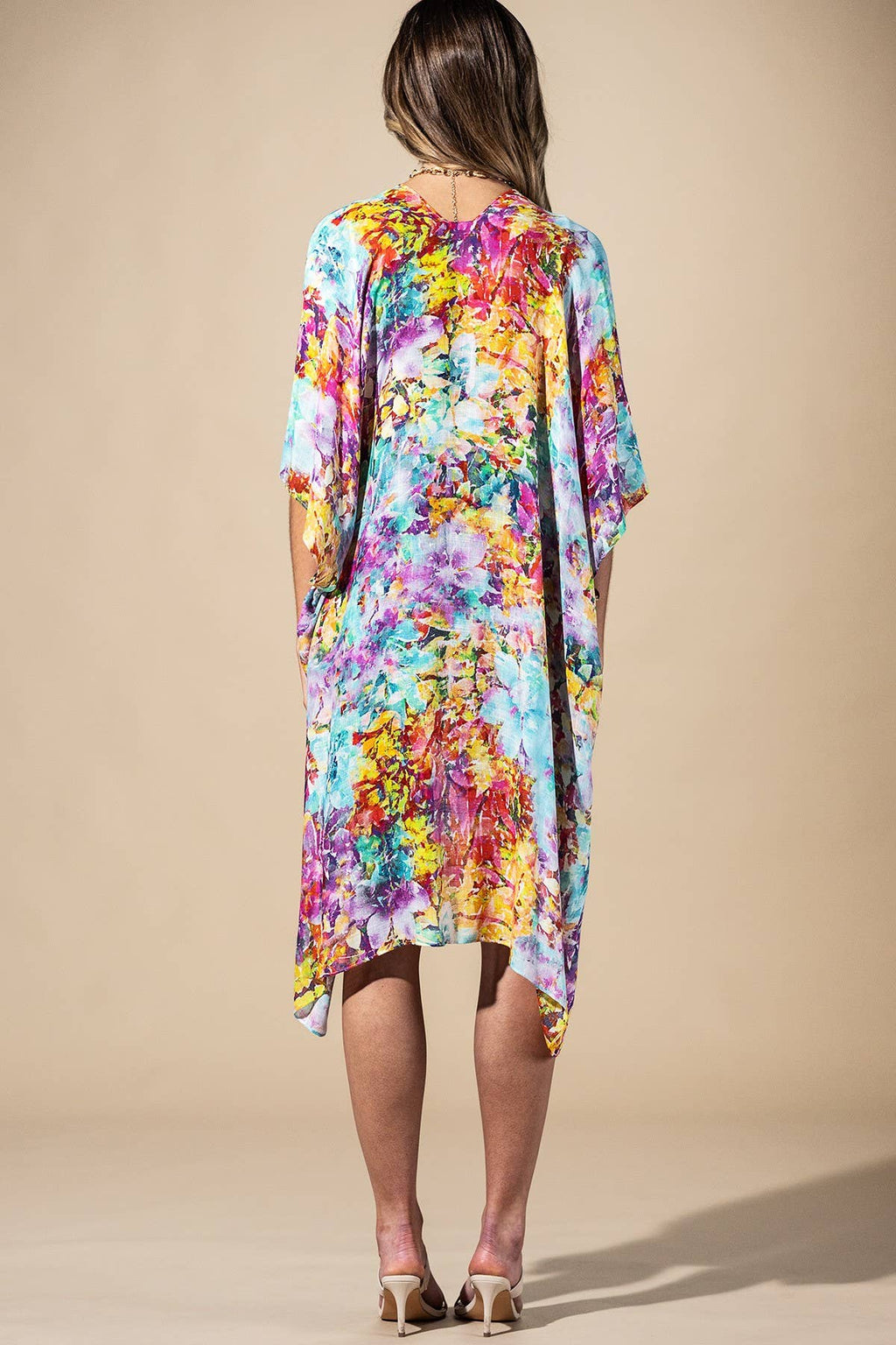 Wild Petal Viscose Kimono: Wildflower