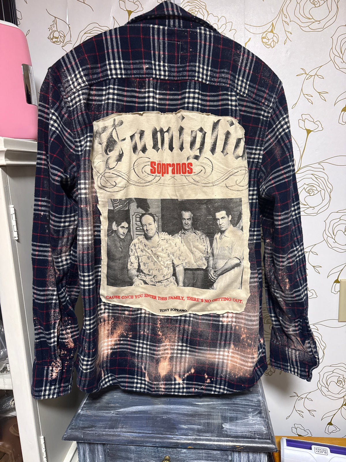 Upcycled Sopranos flannel shirt