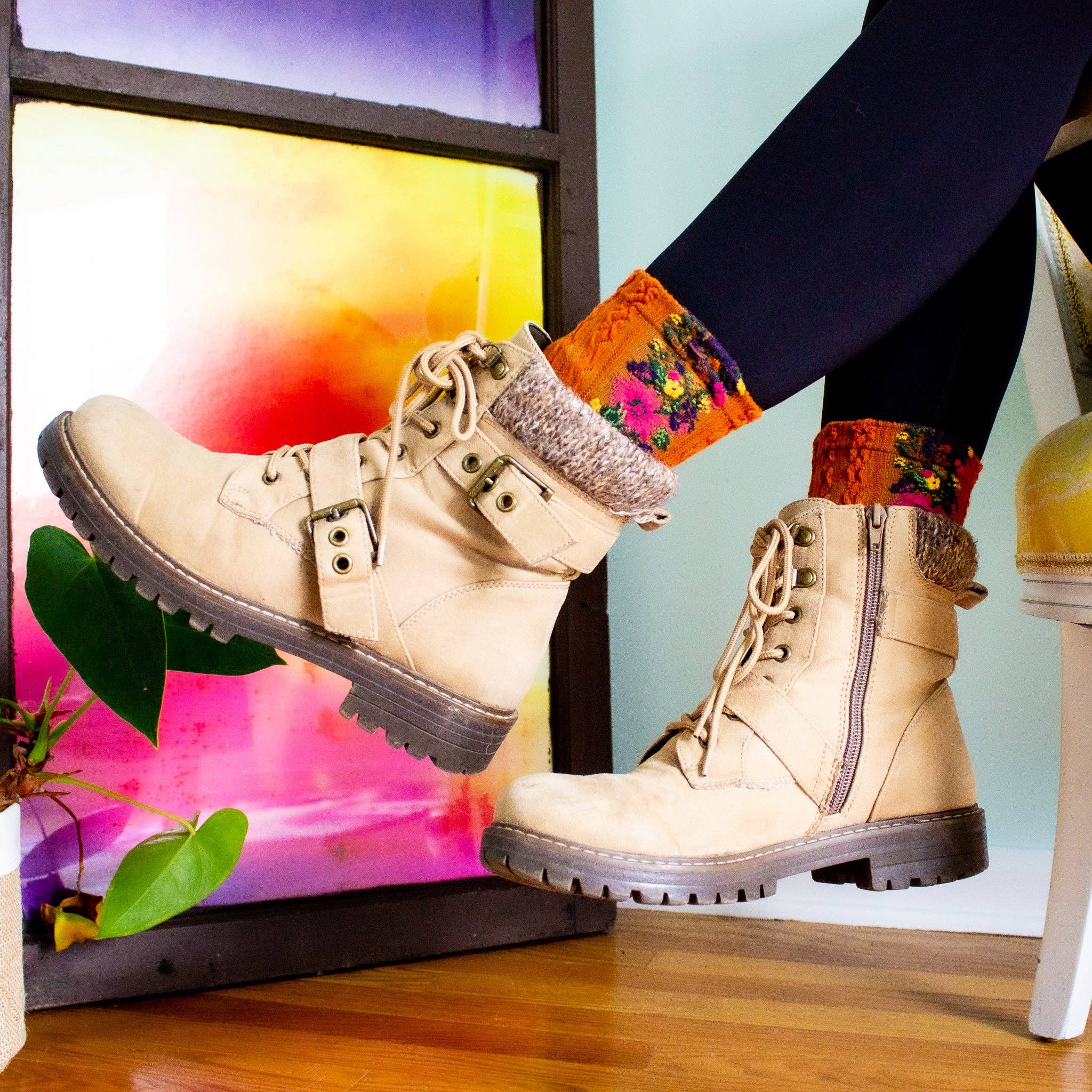 Audrey Vintage Socks: Navy