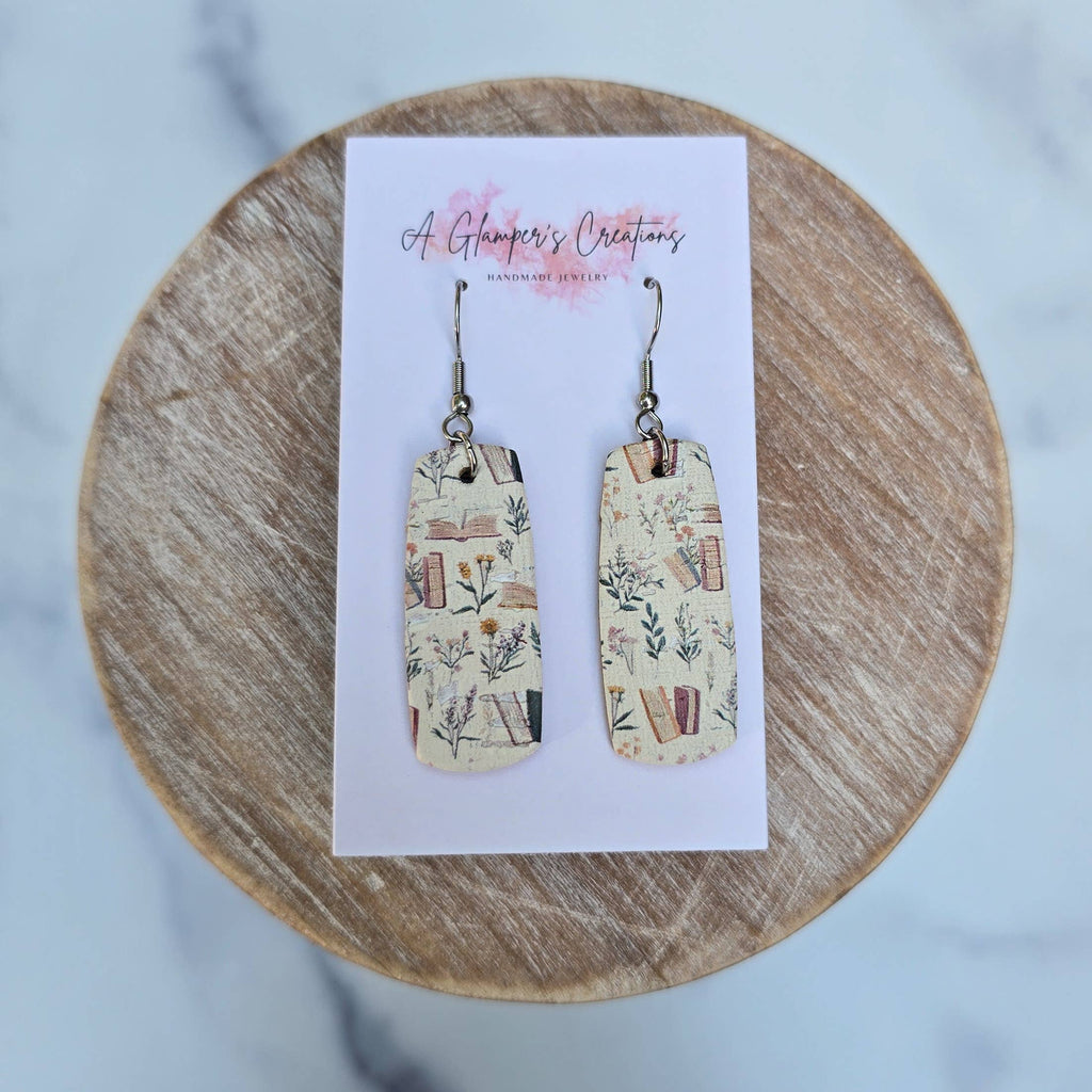 Boho Bookish Mini Bar Leather Earrings