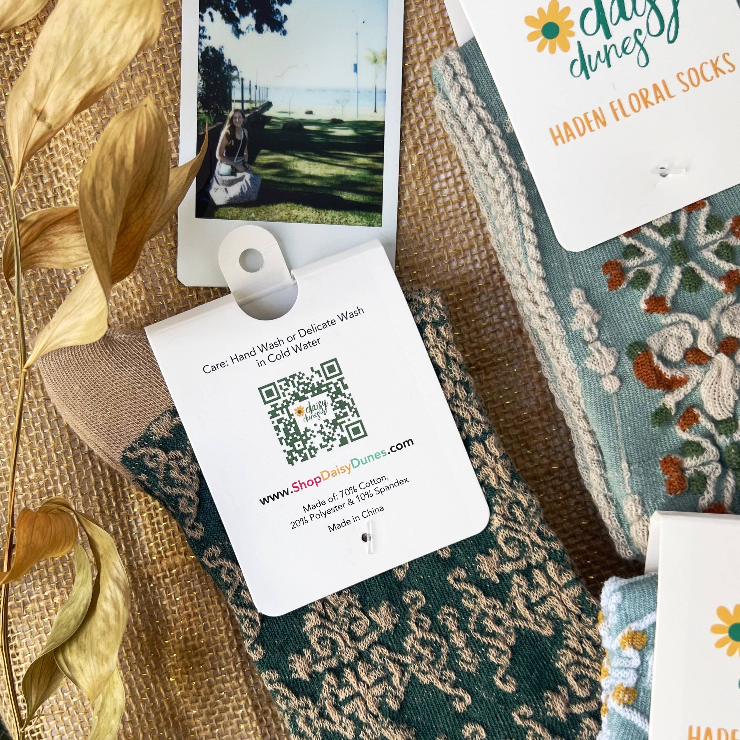 Haden Floral Socks: Powder Lace