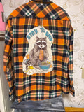 Upcycled Trash Panda Flannel