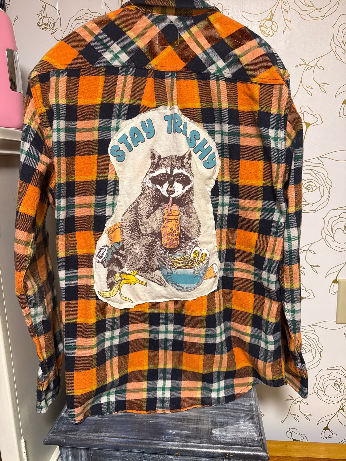 Upcycled Trash Panda Flannel