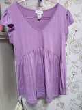 Noflik Ruffle Babydoll Top Purple