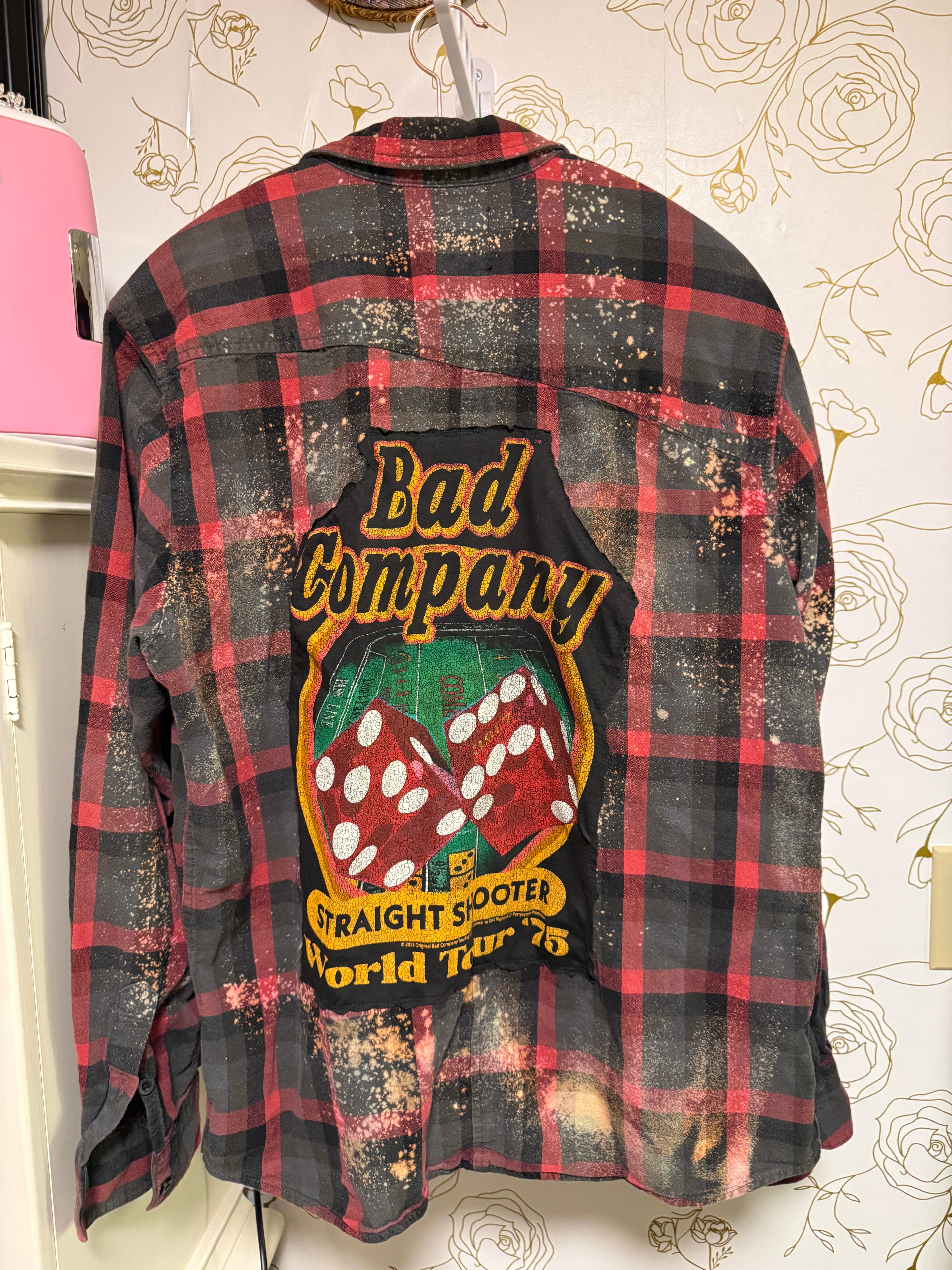 Upcycled Bad Company Flannel Shirt