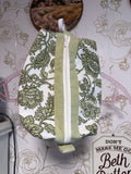 Green Flower Makeup Bag