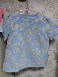 Umgee Baby Blue & Gold Flower Shirt