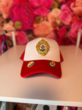 Red Vintage Portrait Trucker Hat