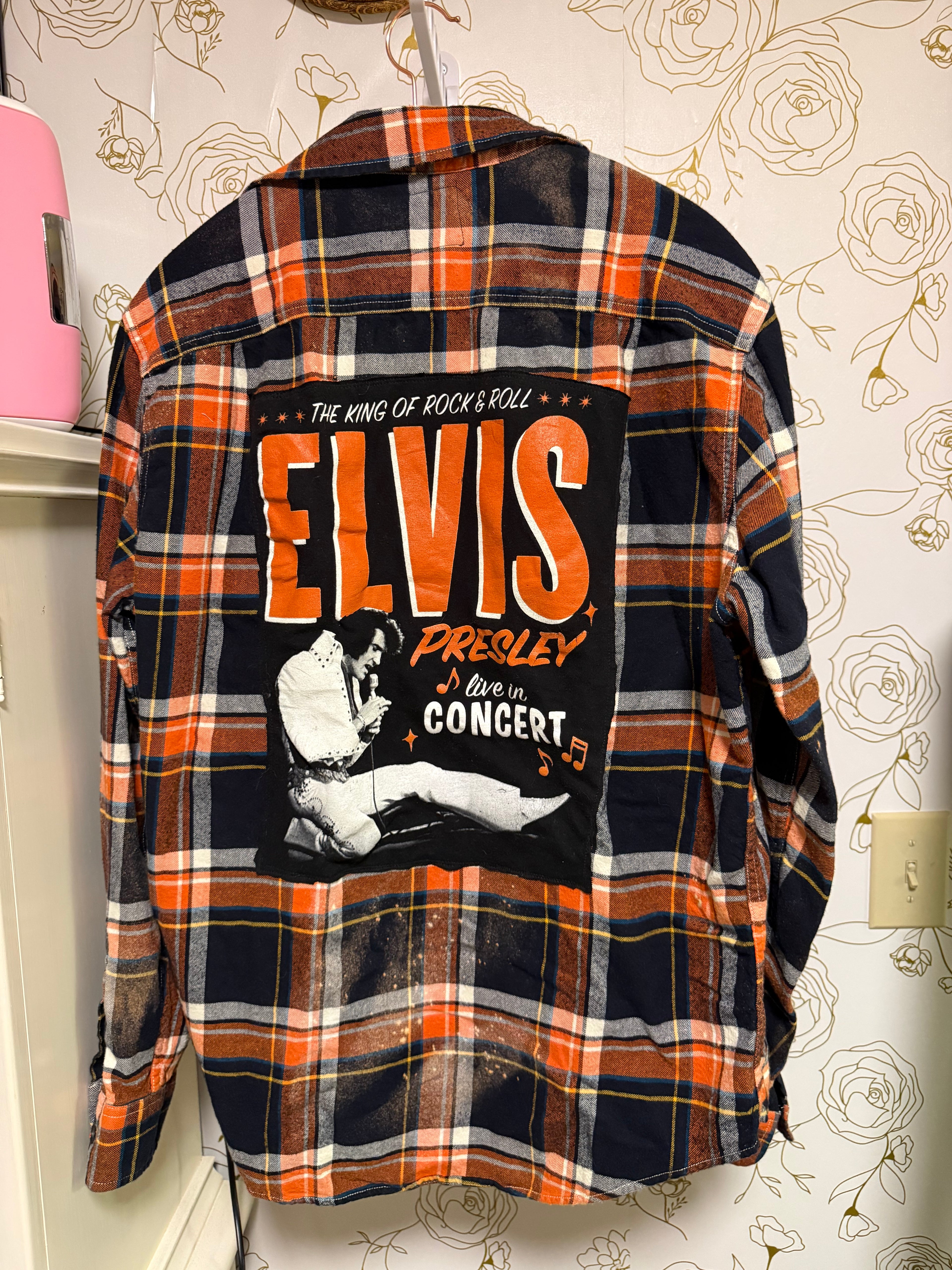 Upcycled Elvis Flannel Shirt