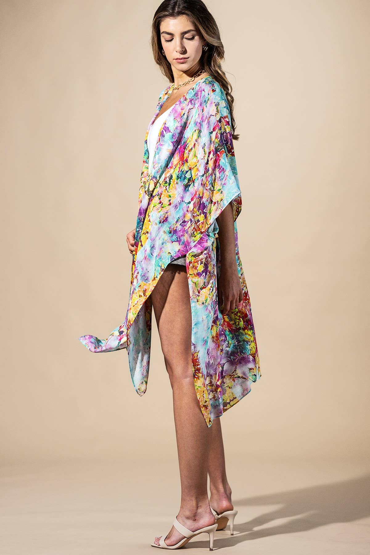 Wild Petal Viscose Kimono: Wildflower