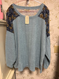 Yak & Yeti oversized Blue Flower Shirt