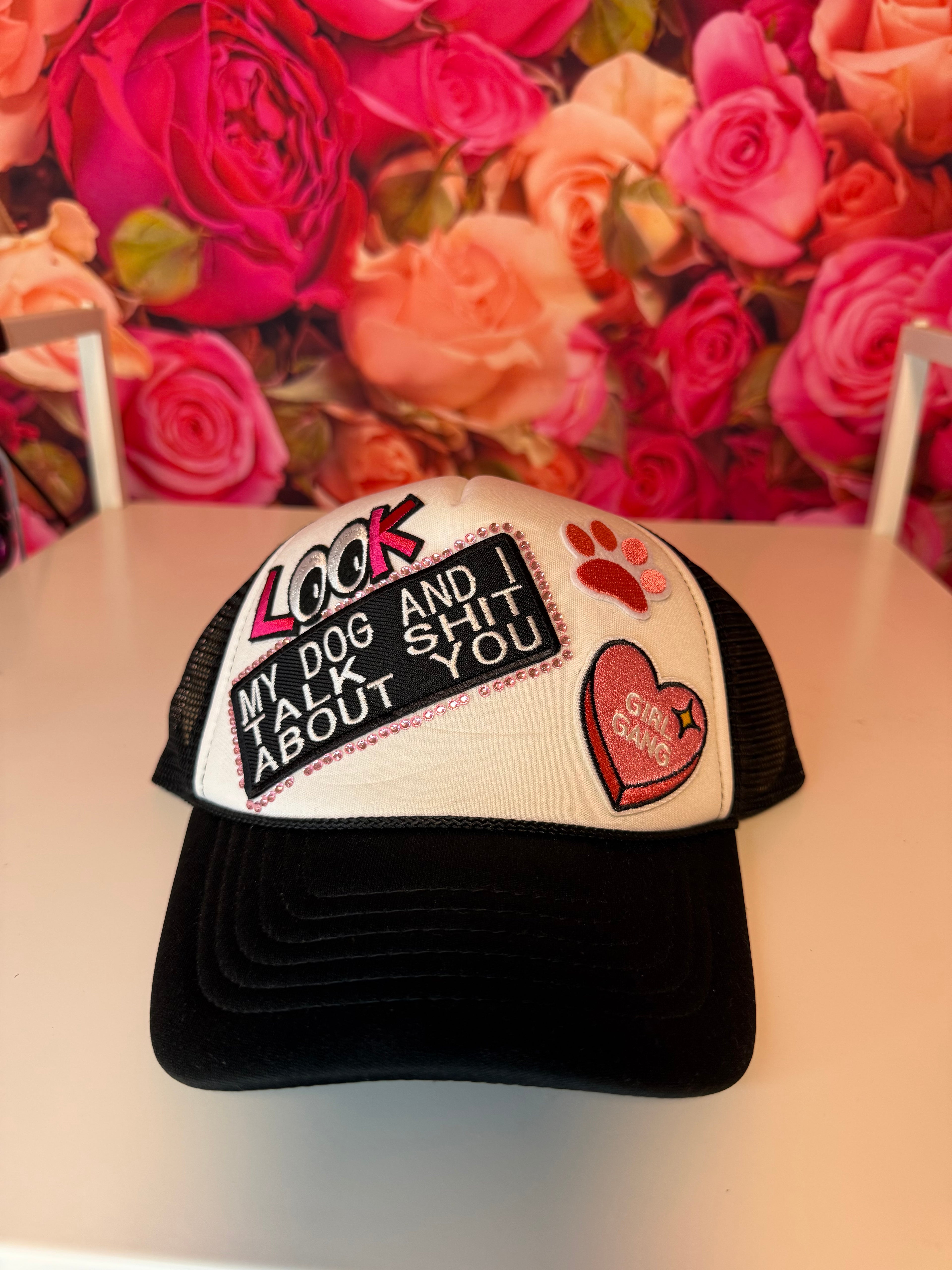 My dog and I talk shit about you trucker hat