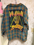 Upcycled Def Leppard Flannel Shirt