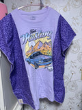 Upcycled Purple Ford Mustang shirt