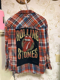 Upcycled Rolling Stones Flannel Shirt