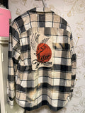 Upcycled Miller Genuine Draft Flannel Shirt