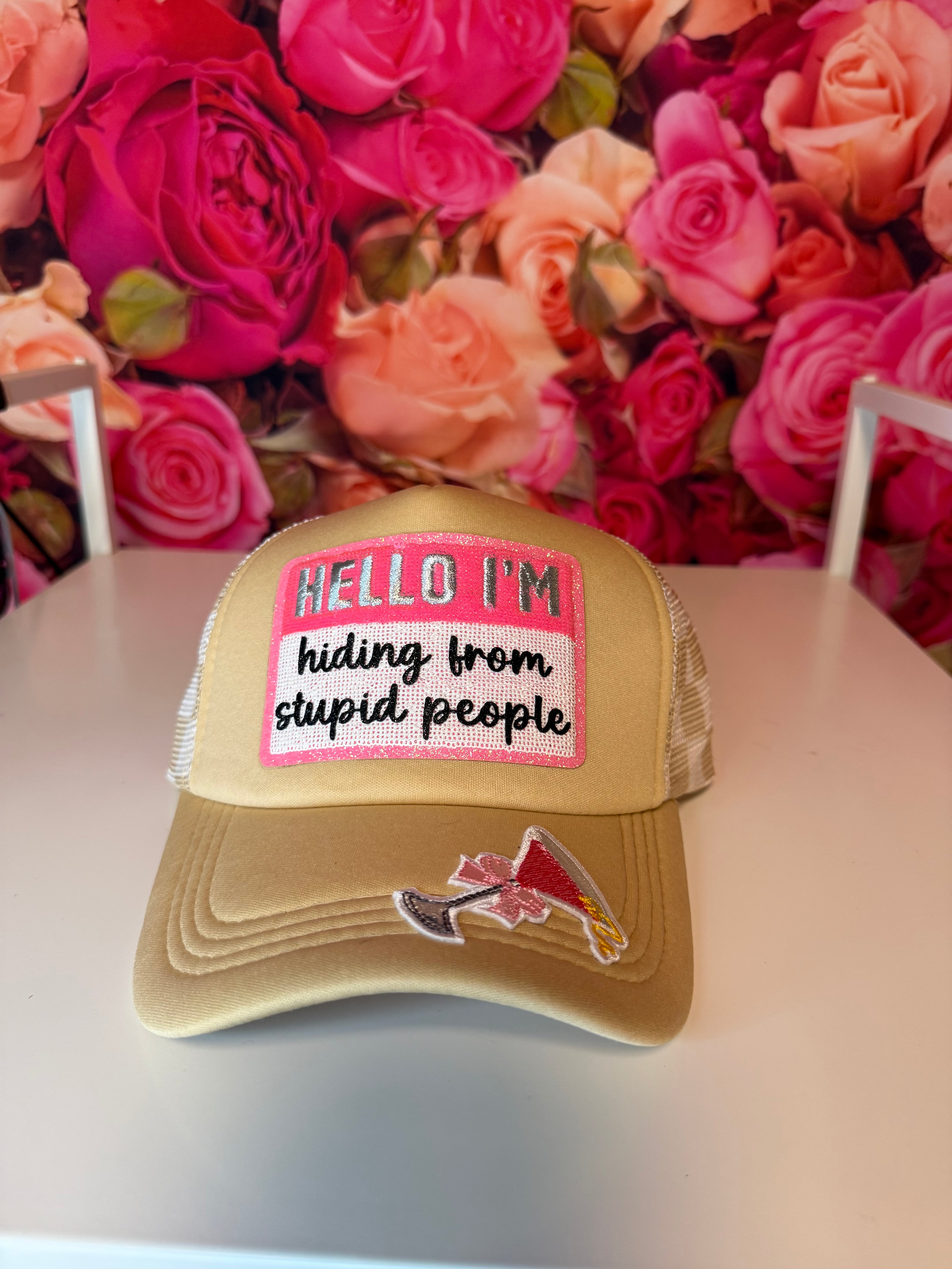 Hiding from stupid people trucker hat