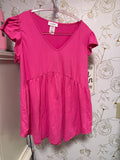 Noflik Ruffle Sleeve Pink Babydoll Top