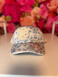 Blue Flower Crochet Trucker Hat