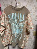 Upcycled Blue Nirvana Shirt