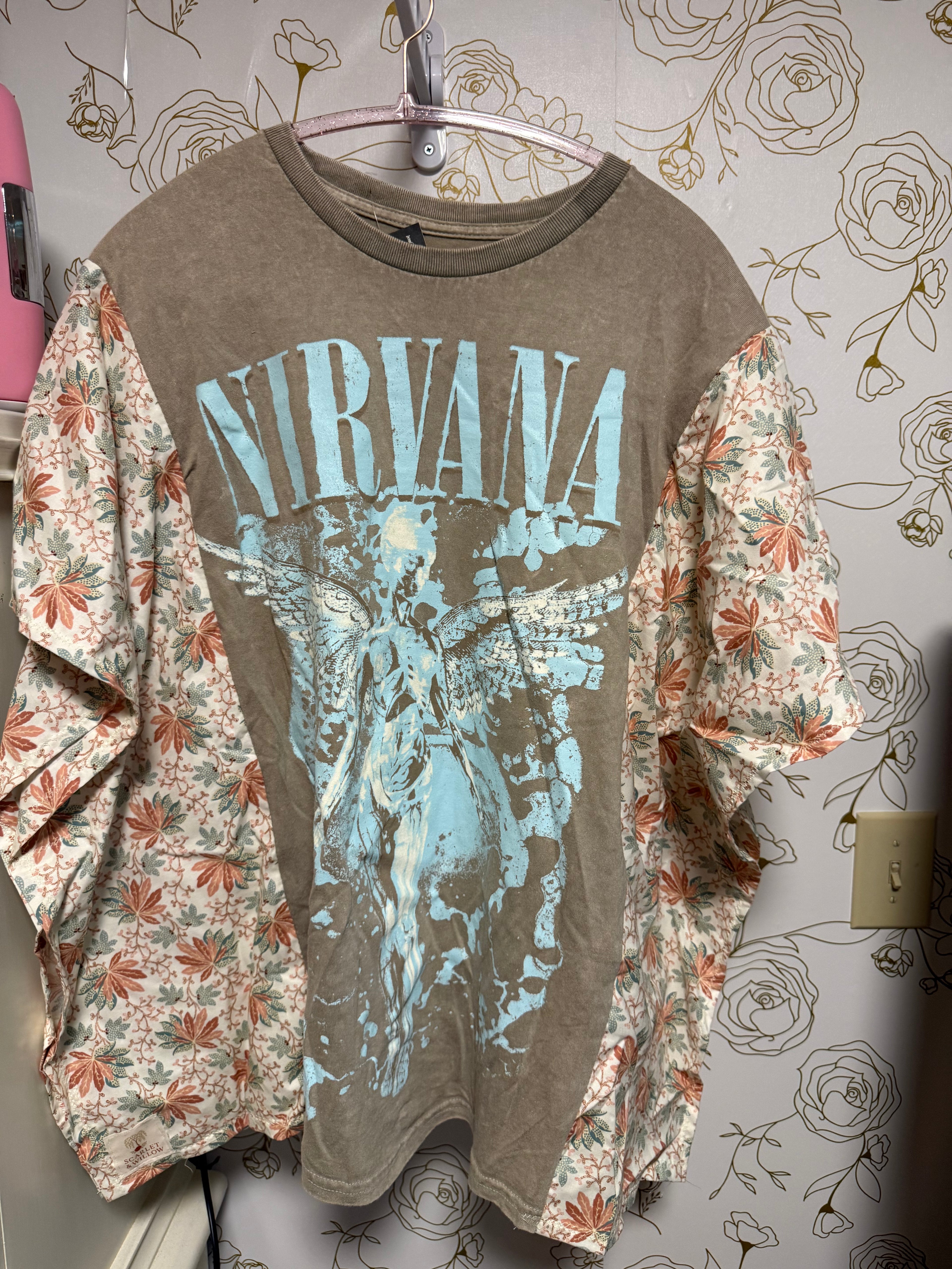 Upcycled Blue Nirvana Shirt