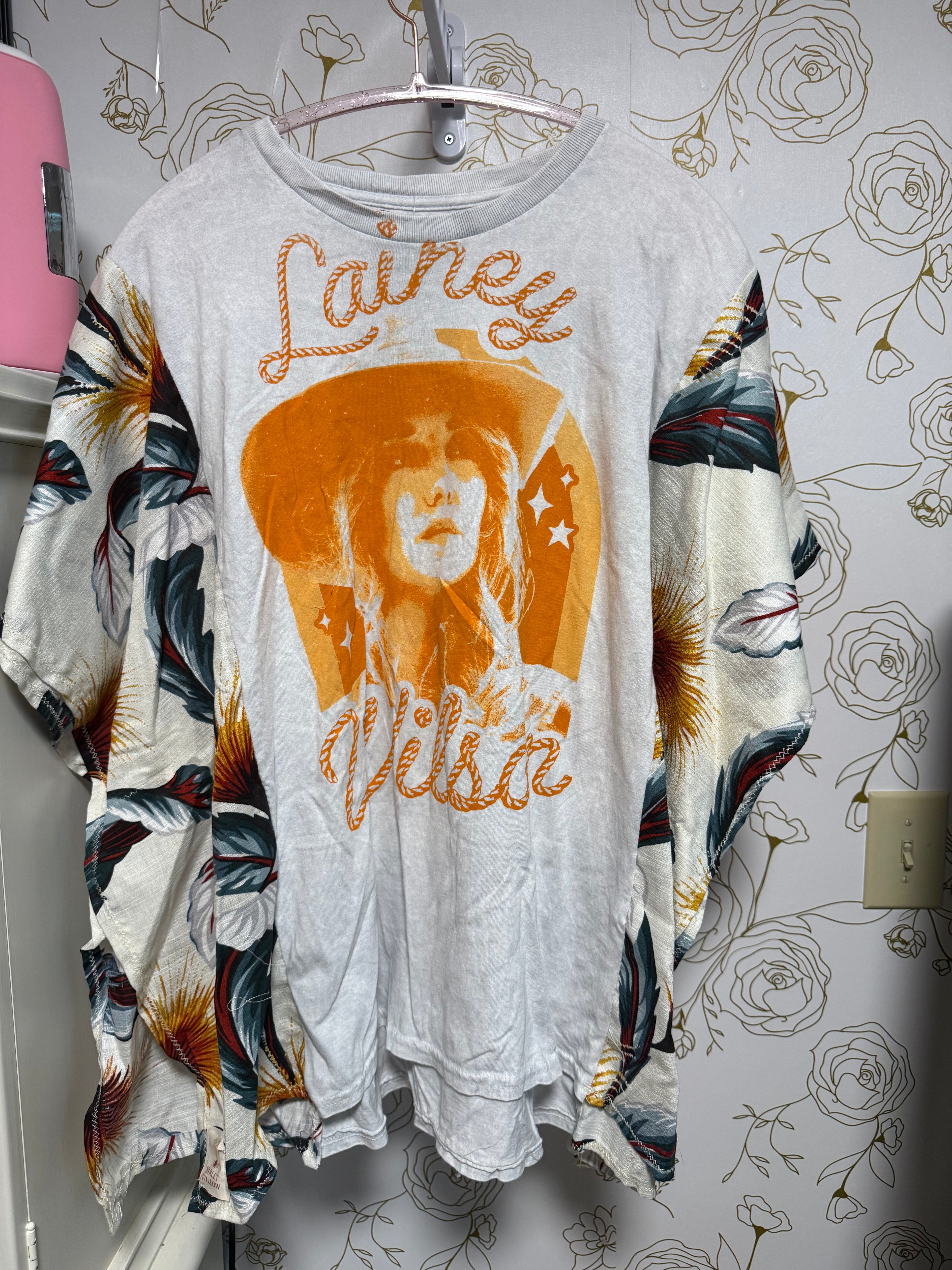 Upcycled Laney Wilson Shirt/ Feathers