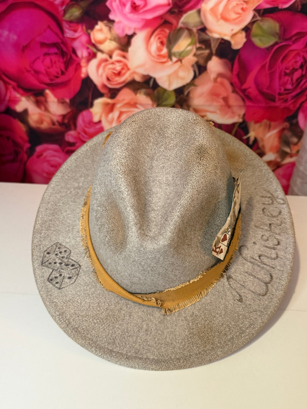 Whiskey and Dice Burnt Western Hat