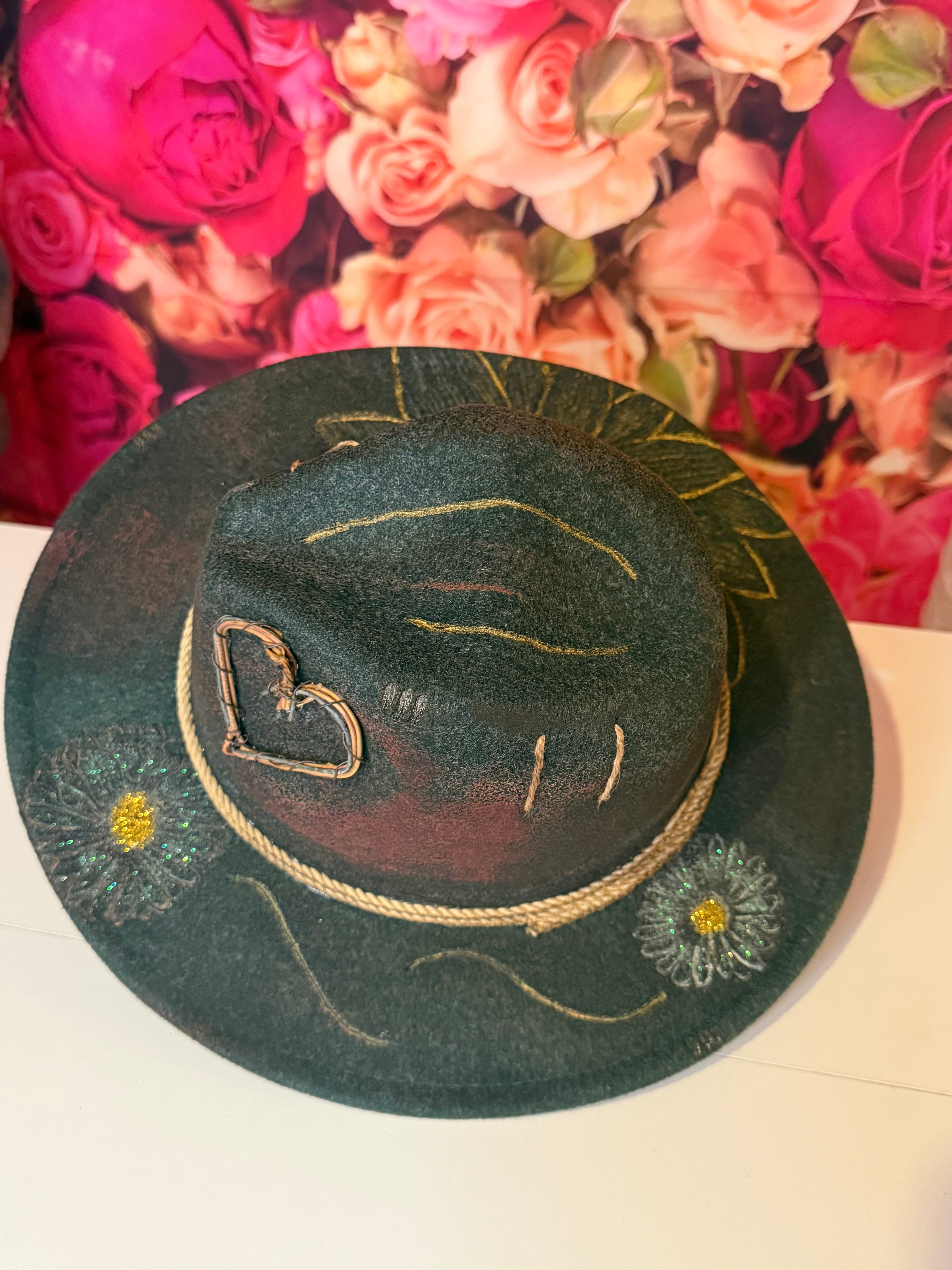 Daisy Burnt Western Hat