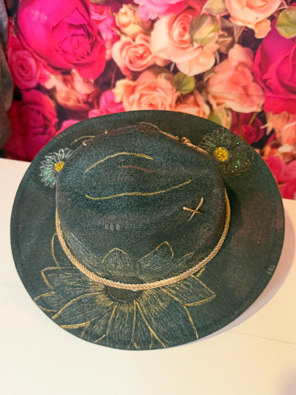 Daisy Burnt Western Hat