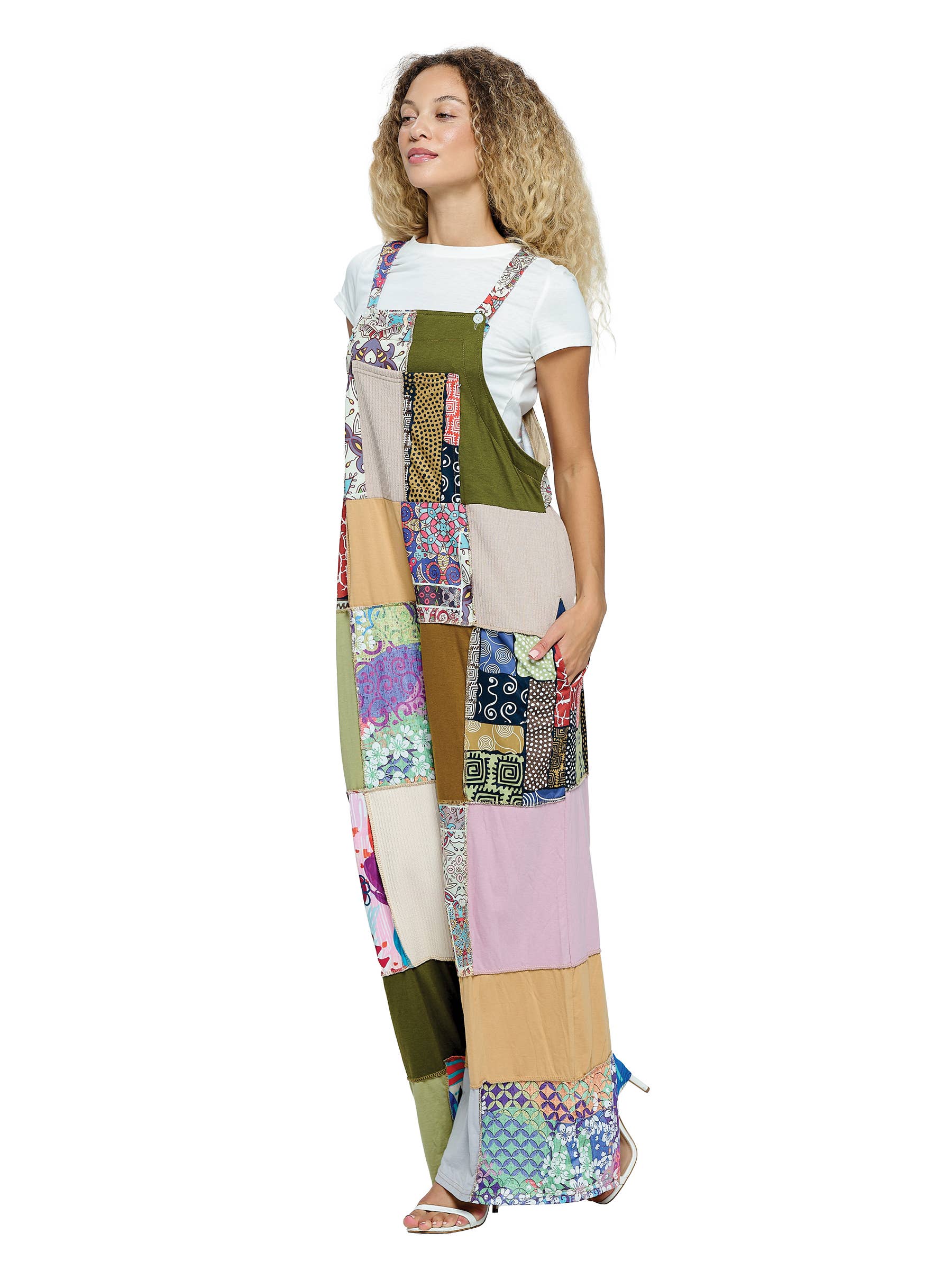 Overall Hippie Floral Patchwork: Multi / 60% Cotton 40% Polyester / S/M