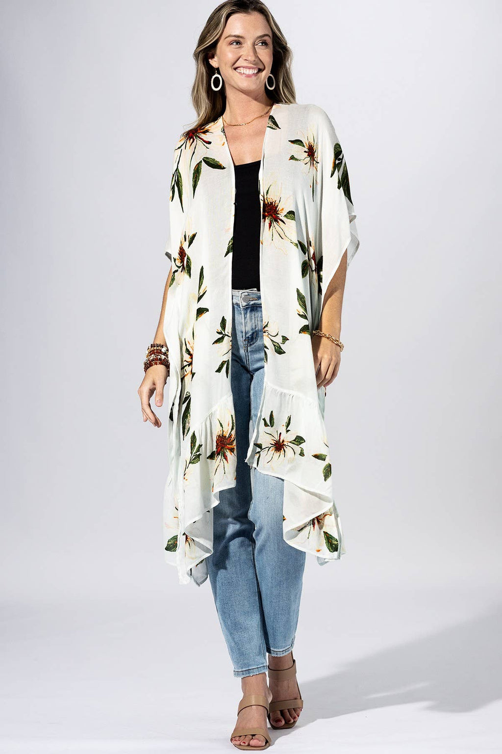Magnolia Bloom Kimono: DUTCH WHITE / 2 / One Size