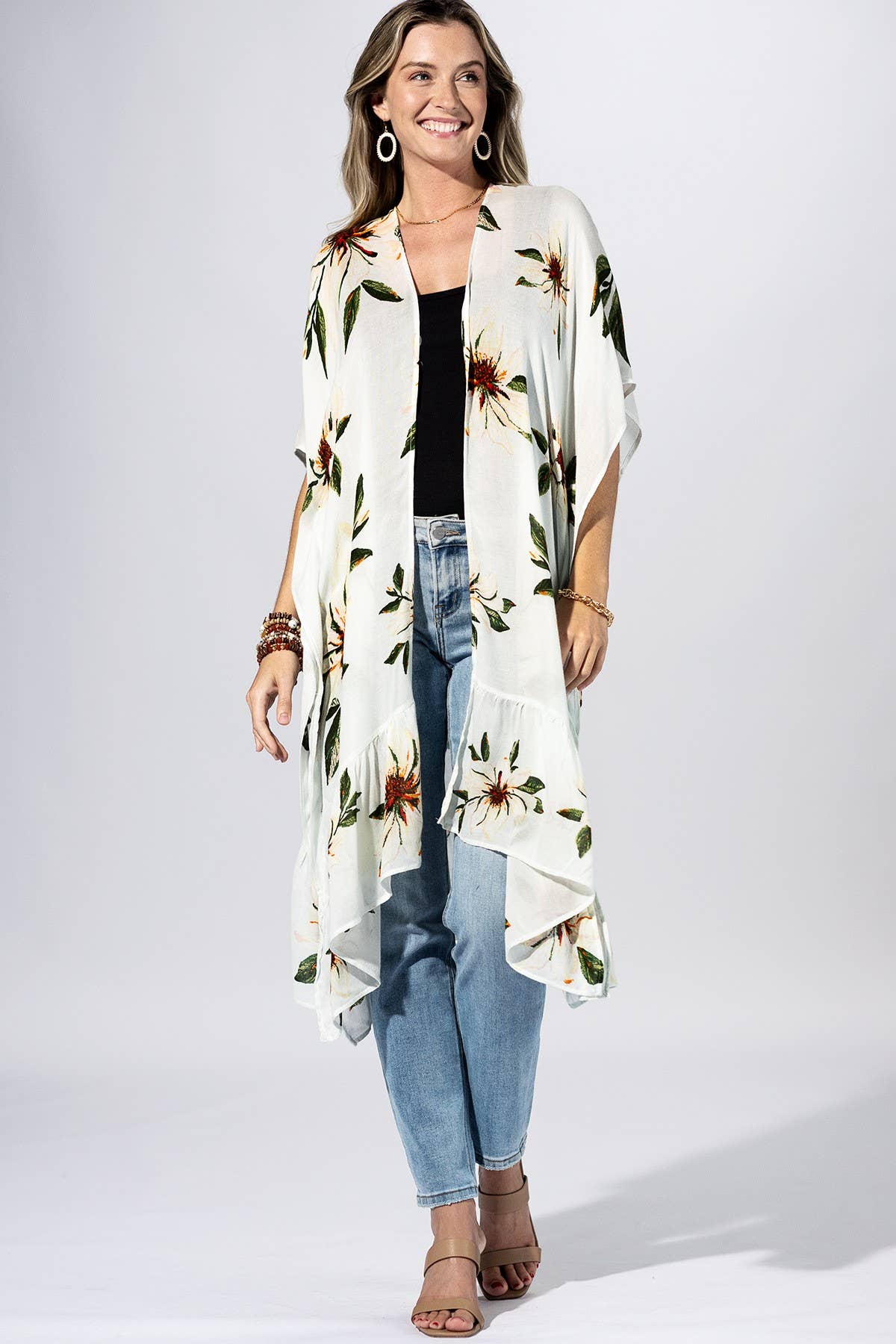 Magnolia Bloom Kimono: DUTCH WHITE / 2 / One Size