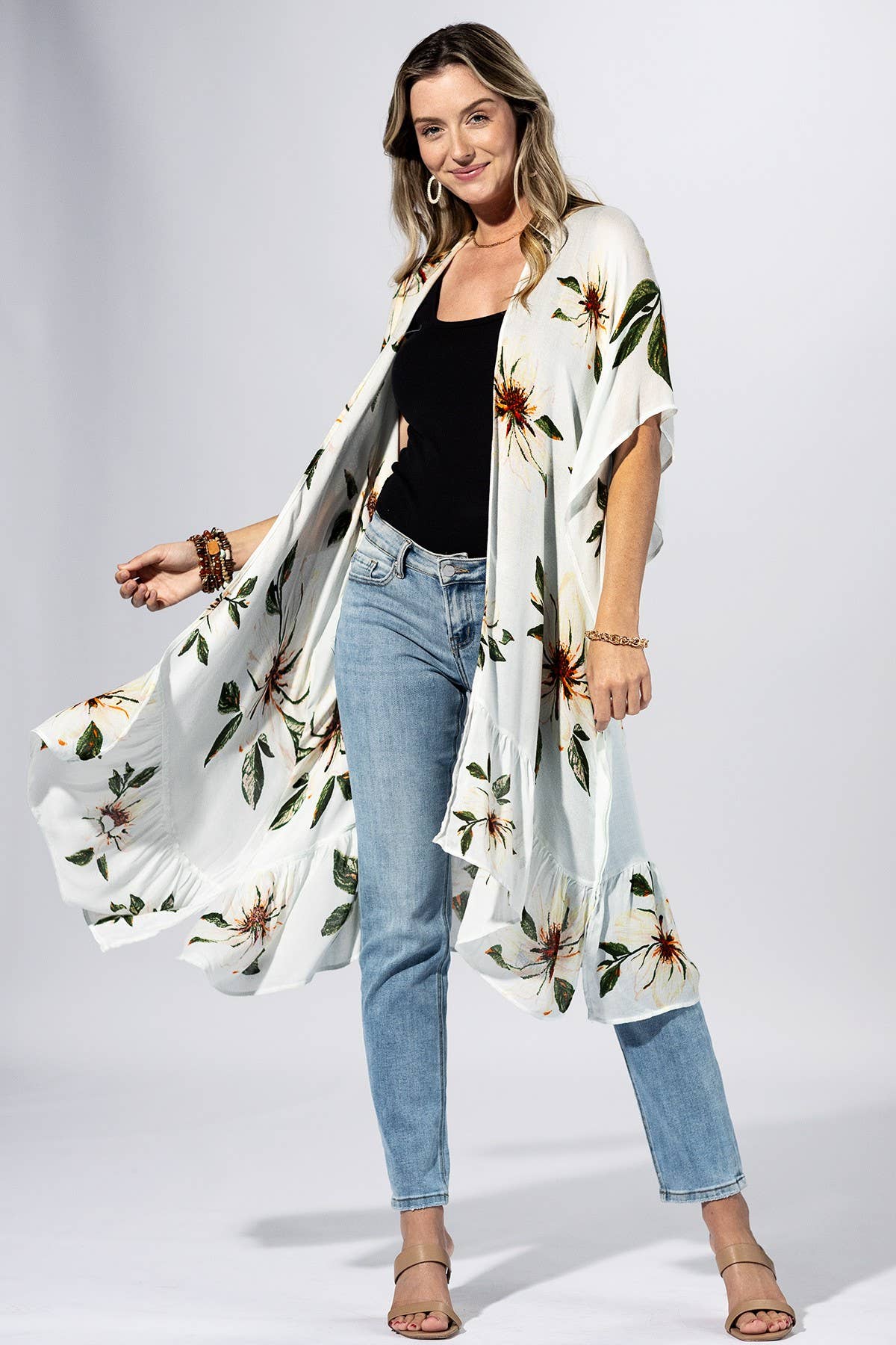 Magnolia Bloom Kimono: DUTCH WHITE / 2 / One Size