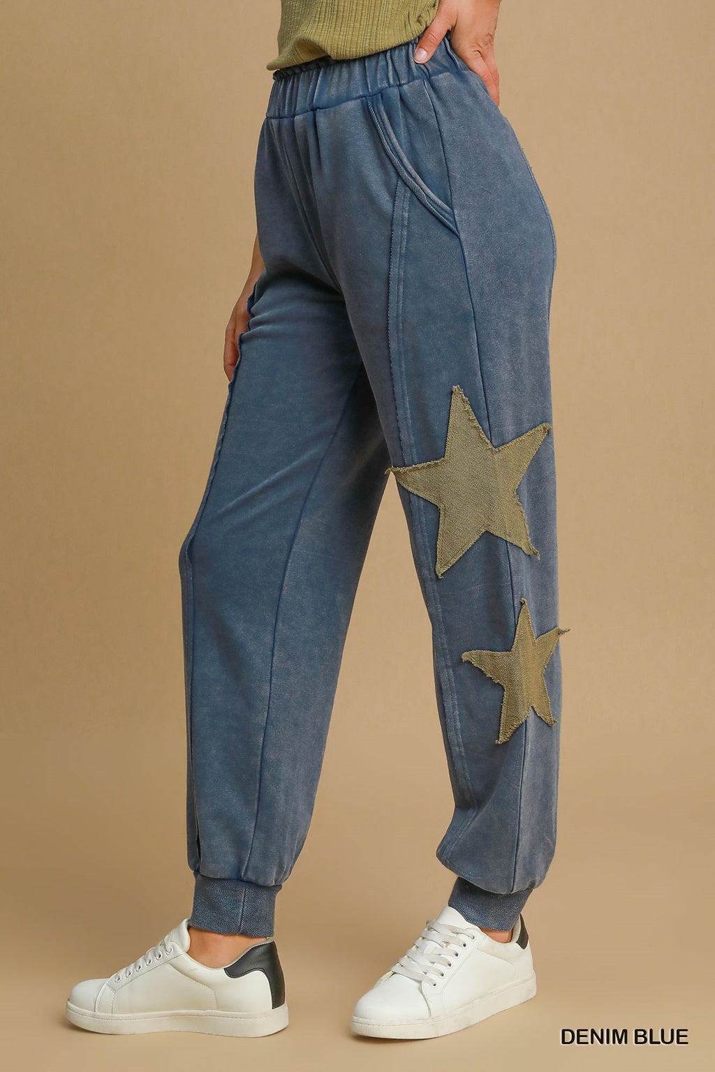 Umgee Mineral Washed French Terry Jogger Pants